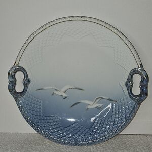 VTG B&G COPENHAGEN #101 Porcelain Denmark SEAGULL 10 1/2" Fish Handle Cake Plate